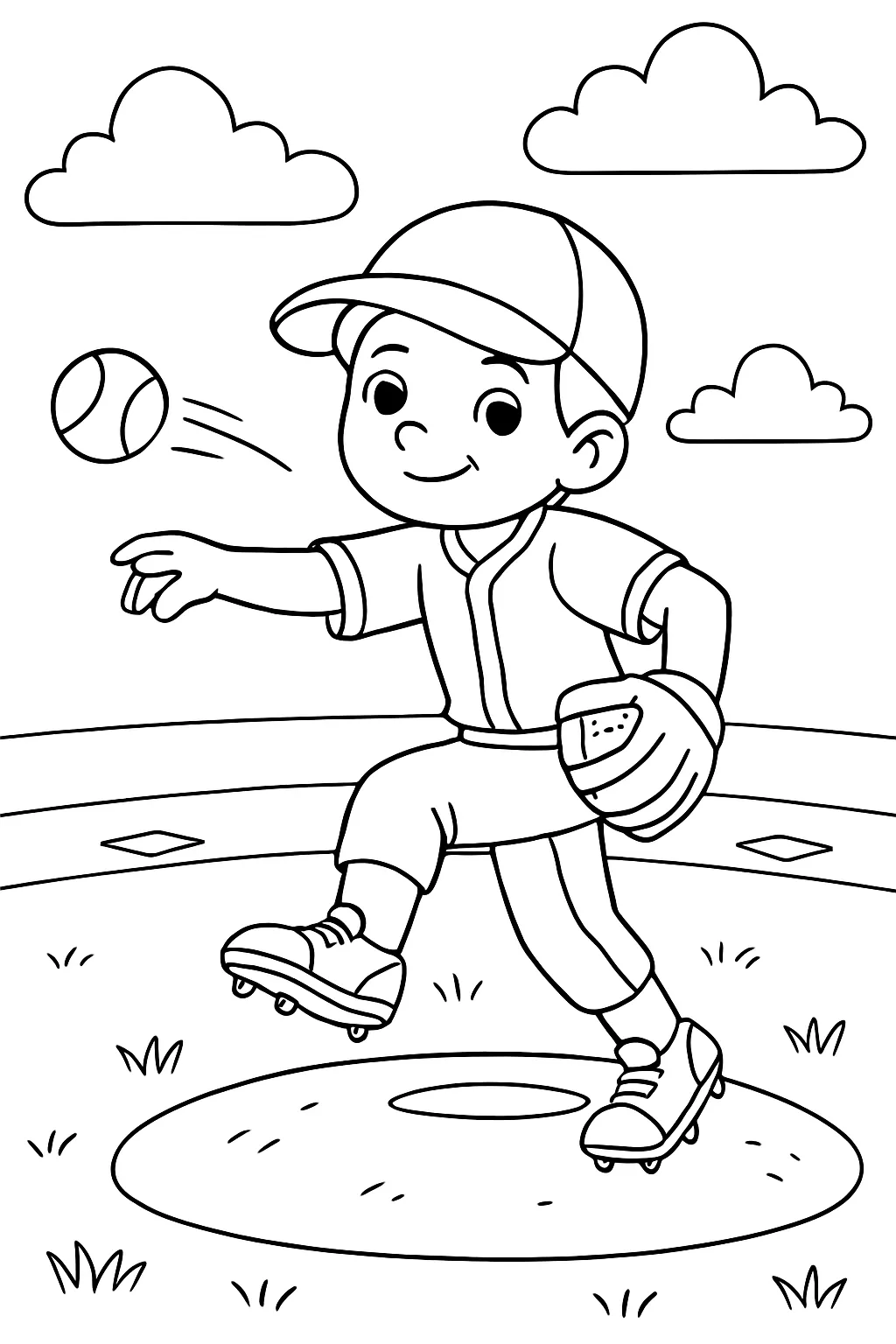 Baseball Pitcher Coloring Page