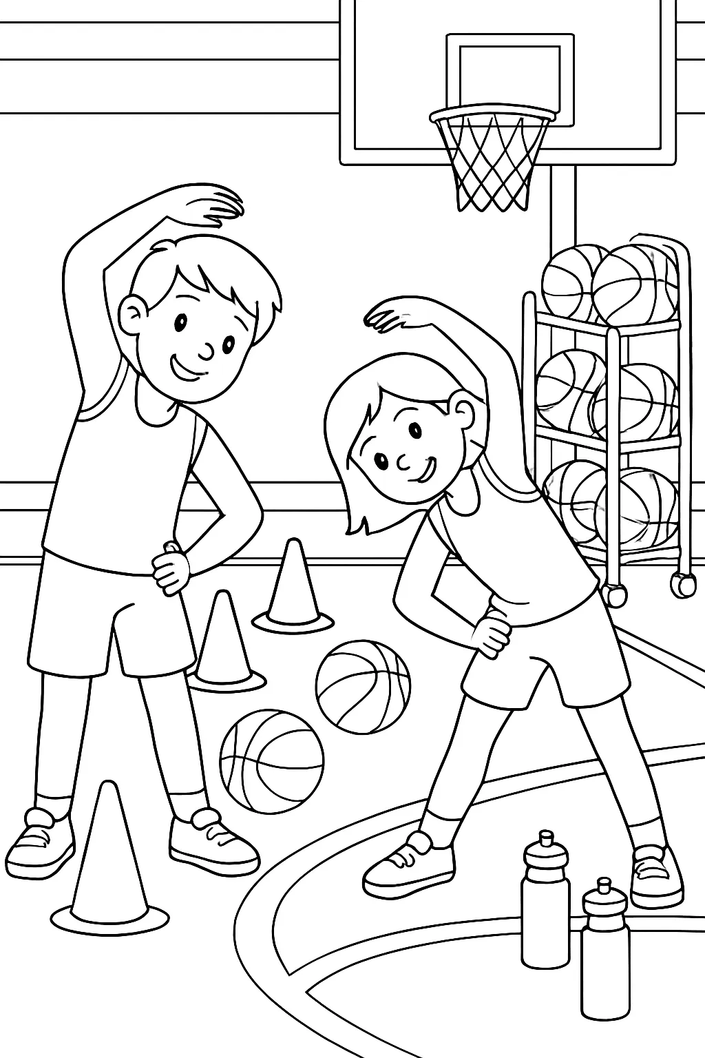 Basketball Practice Coloring Page