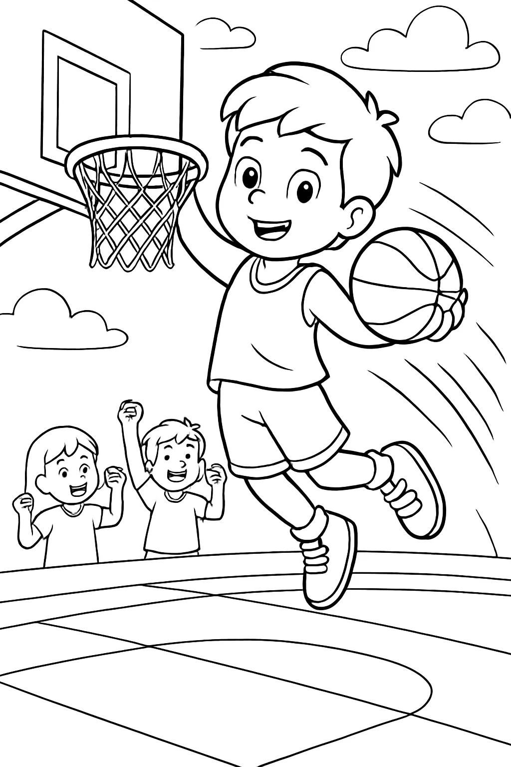 Slam Dunk Coloring Page