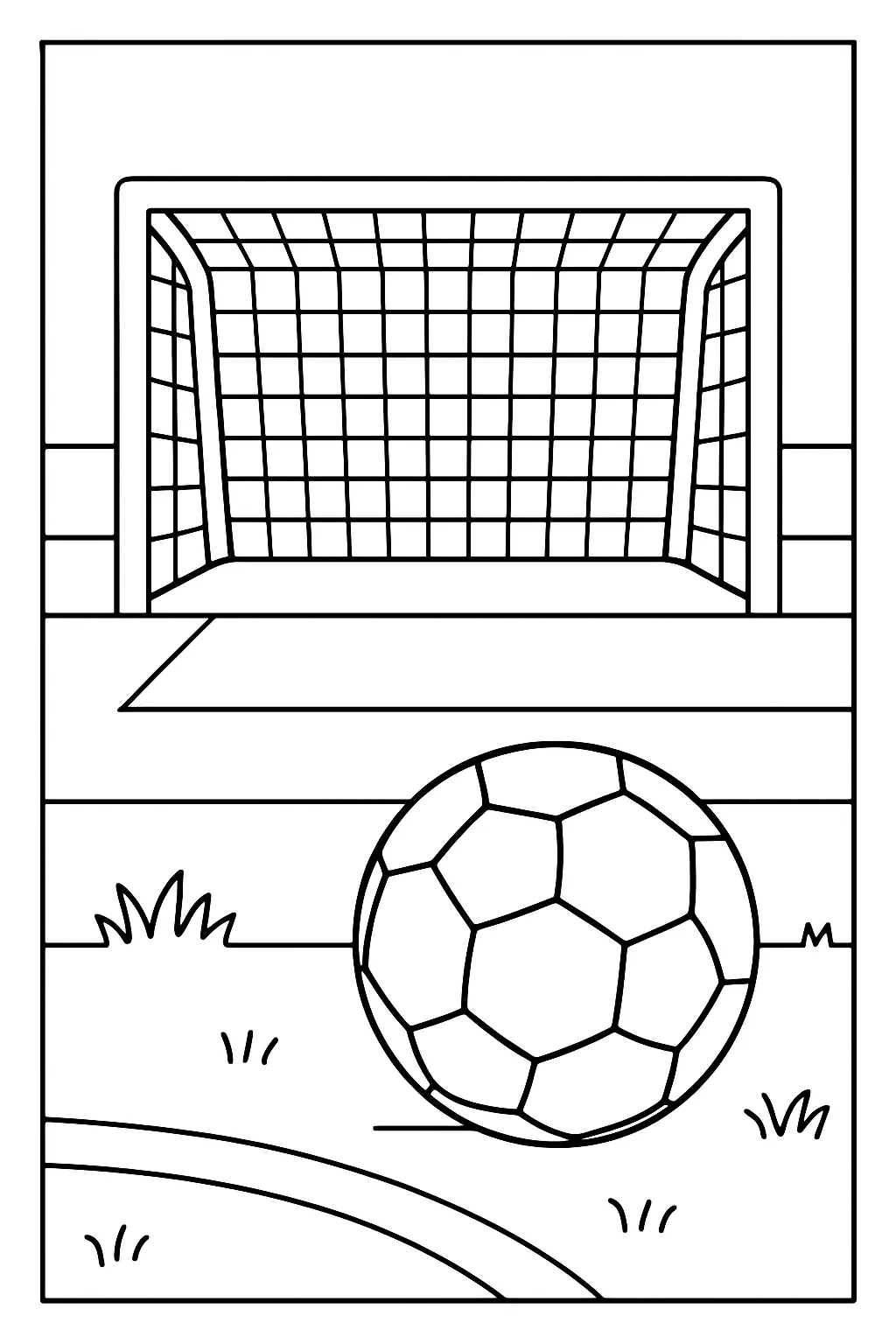 Easy Soccer Goal Coloring Page
