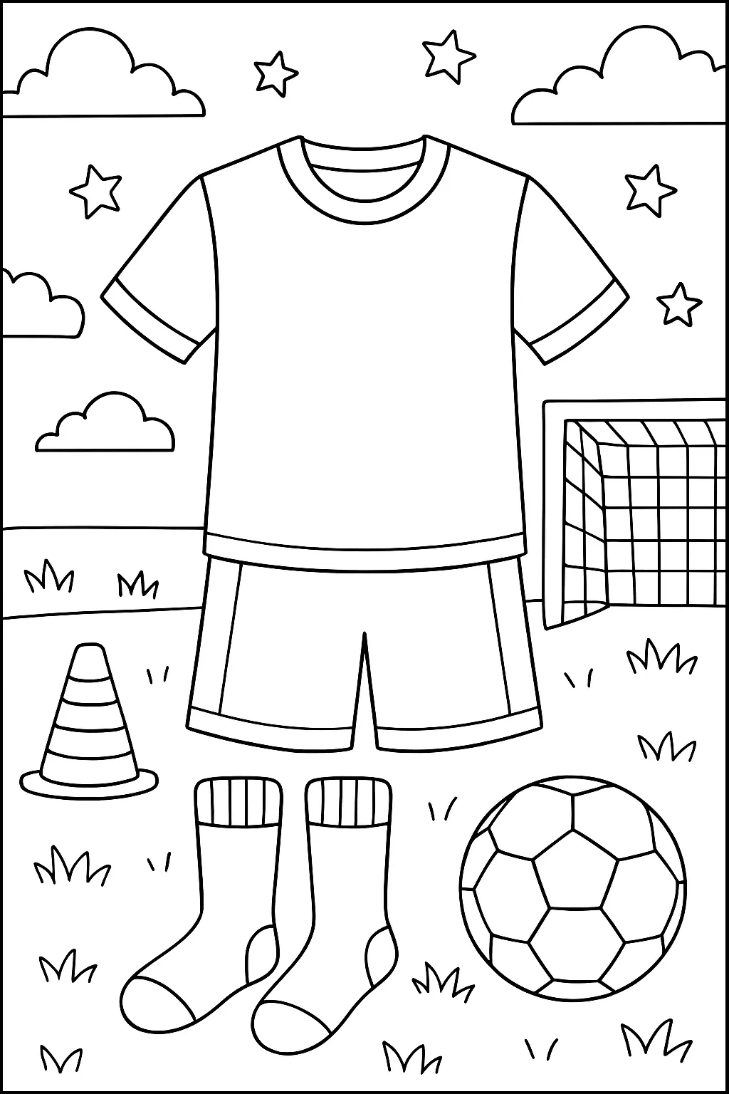 Easy Sports Jersey Coloring Page