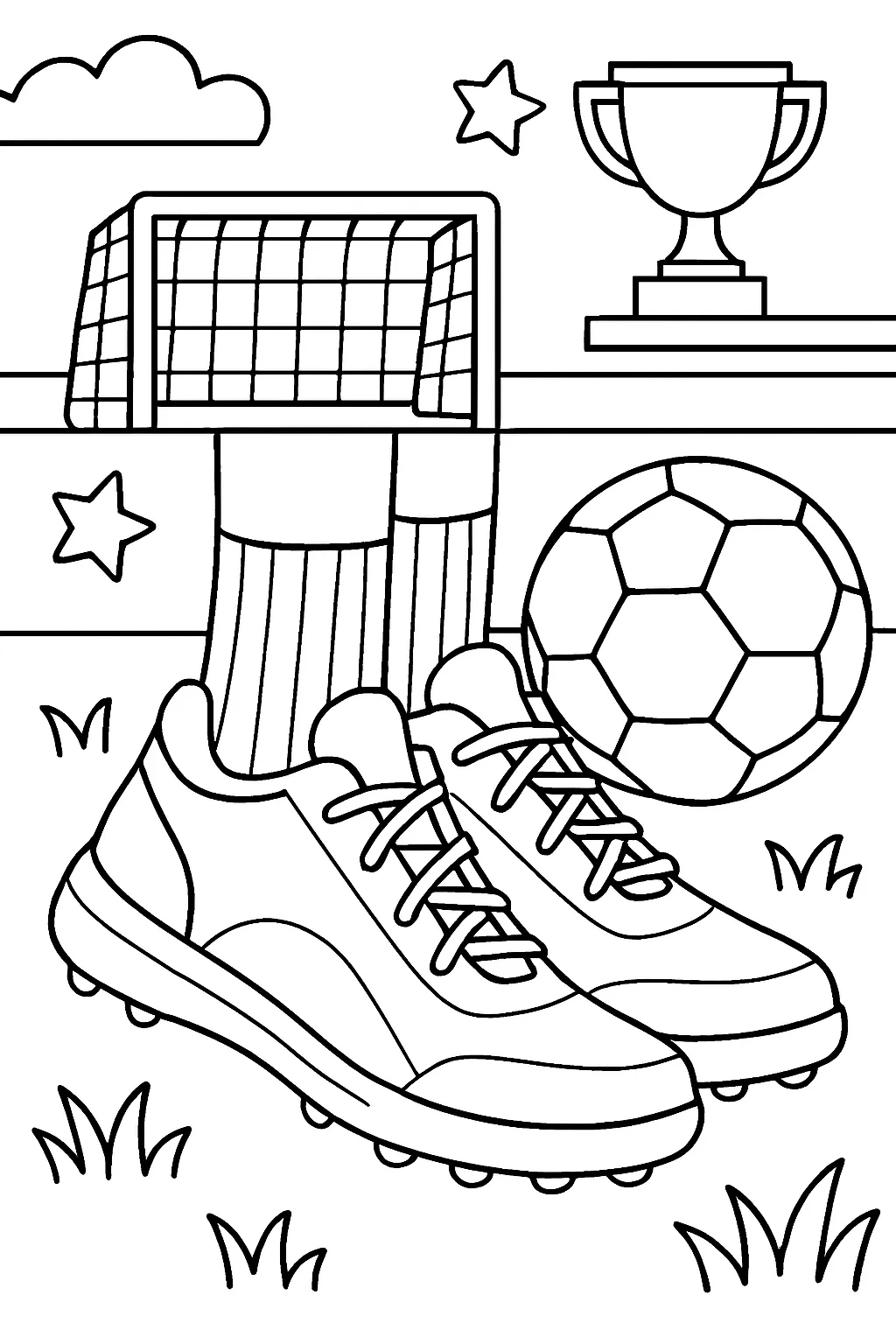Easy Sports Shoes Coloring Page
