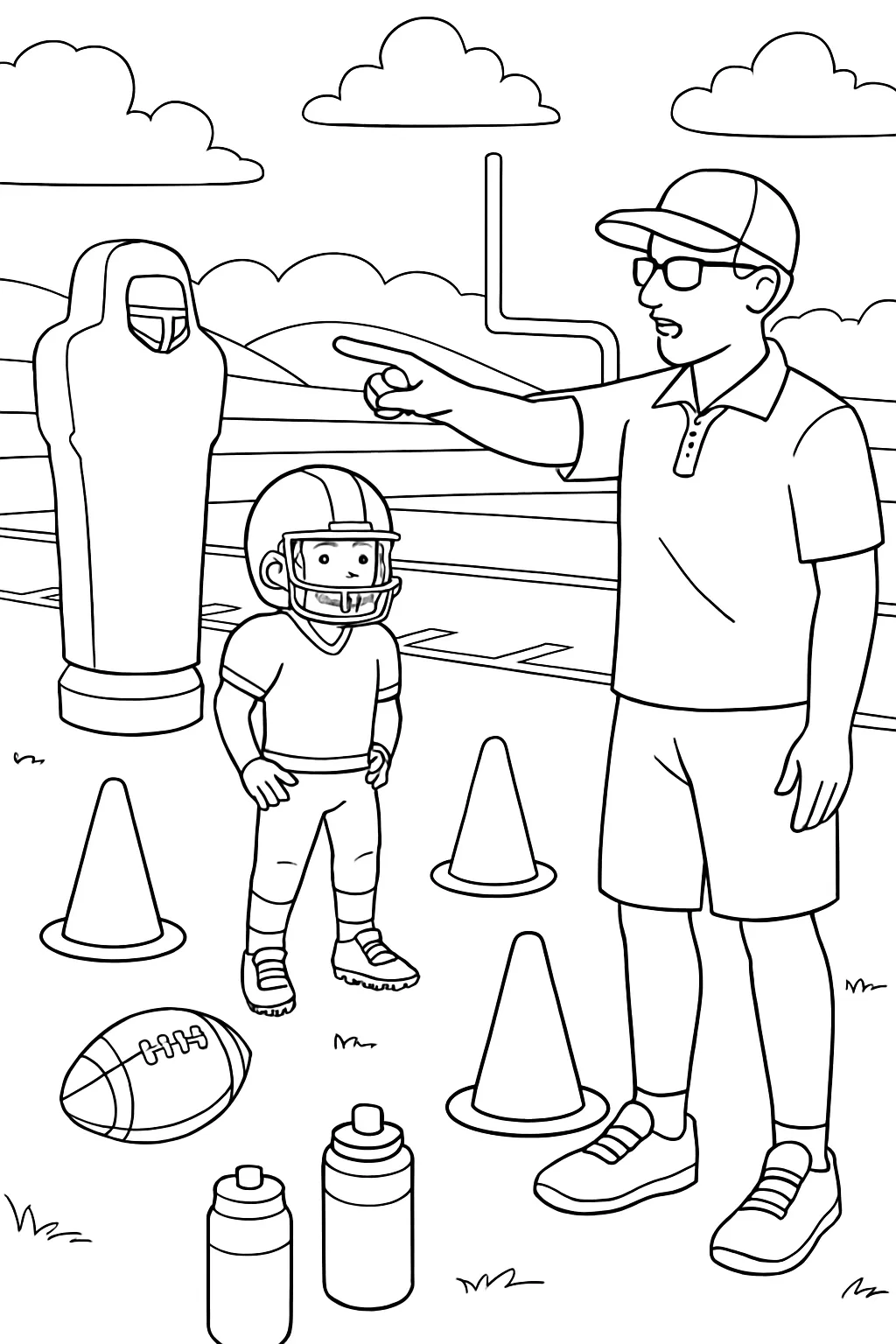 Football Practice Field Coloring Page