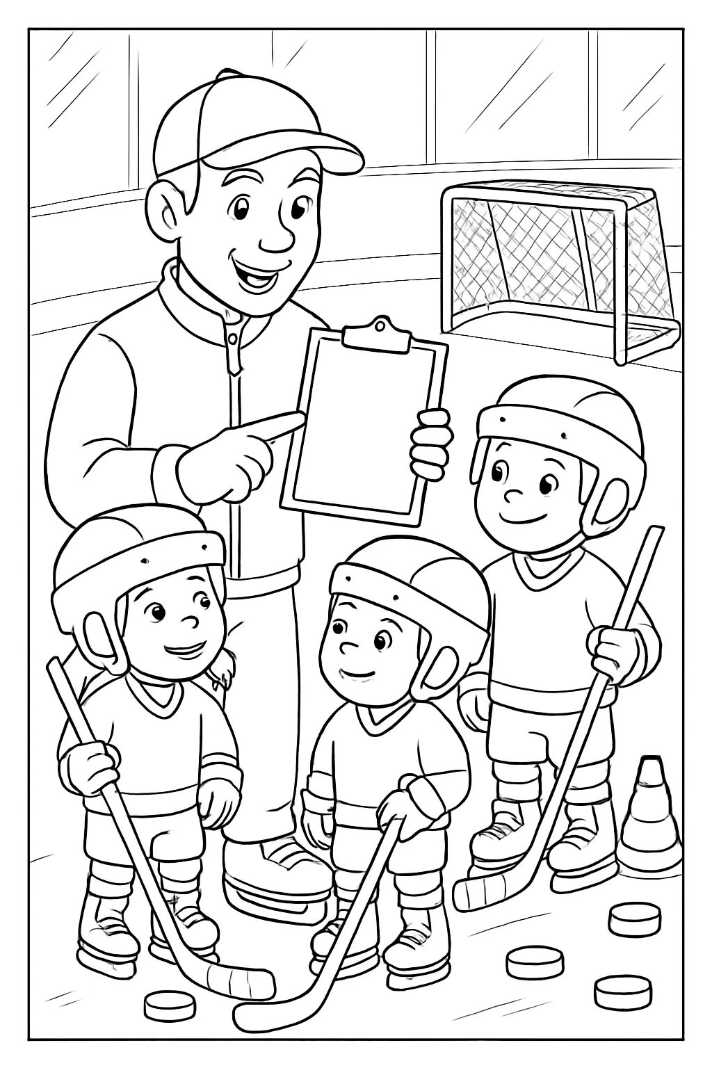 Hockey Coach Coloring Page