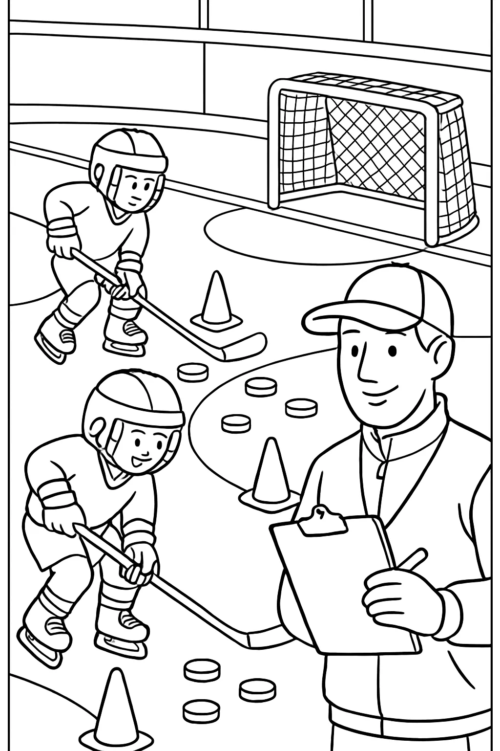 Hockey Practice Drills Coloring Page