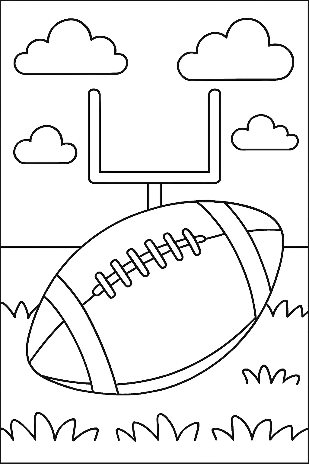 Preschool Football Field Coloring Page