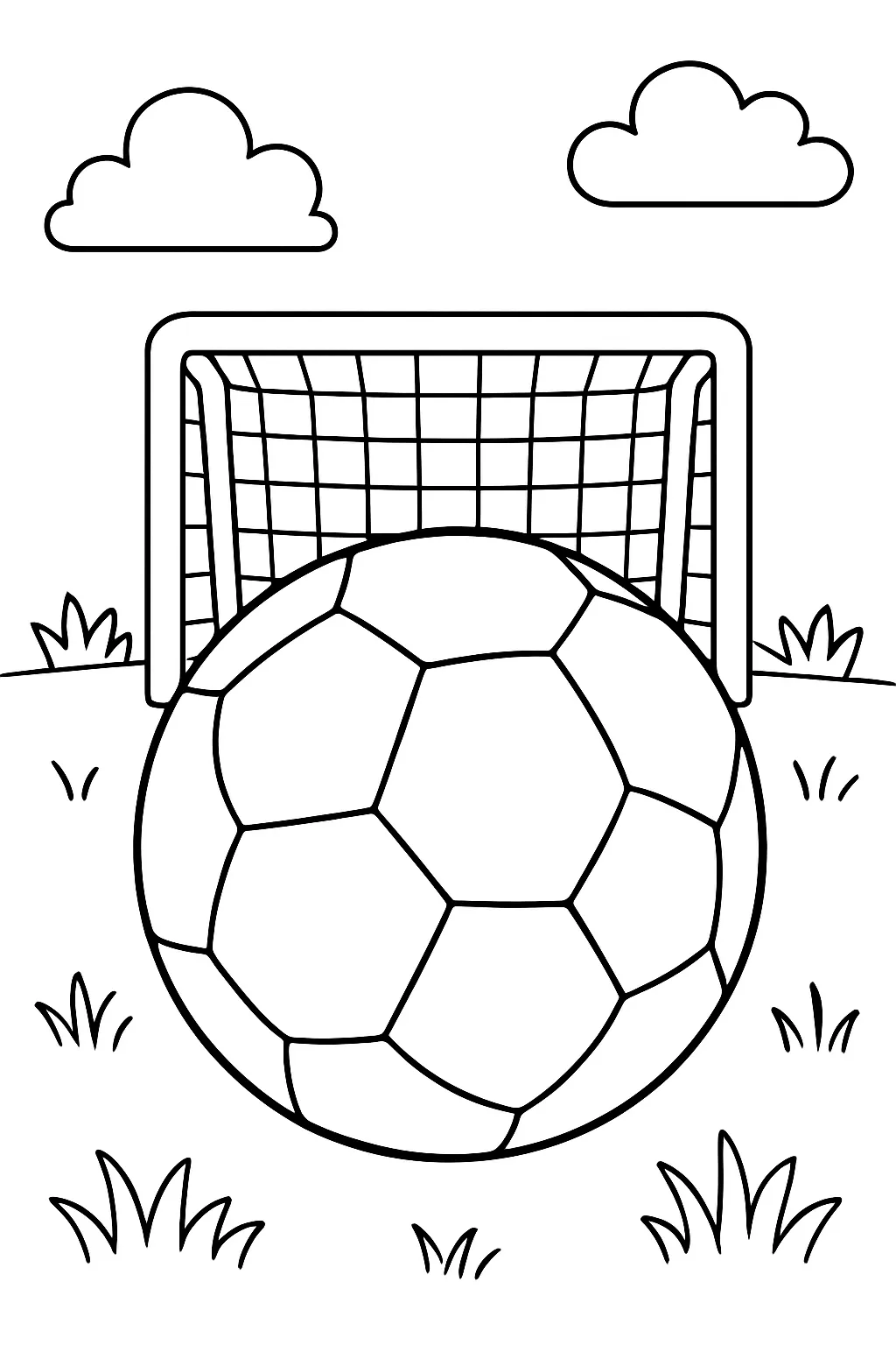 Preschool Soccer Goal Coloring Page