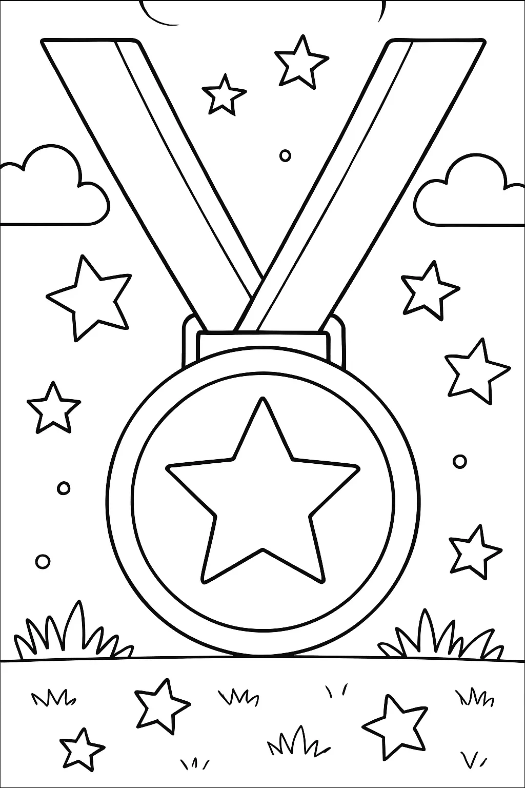 Preschool Sports Medal Coloring Page