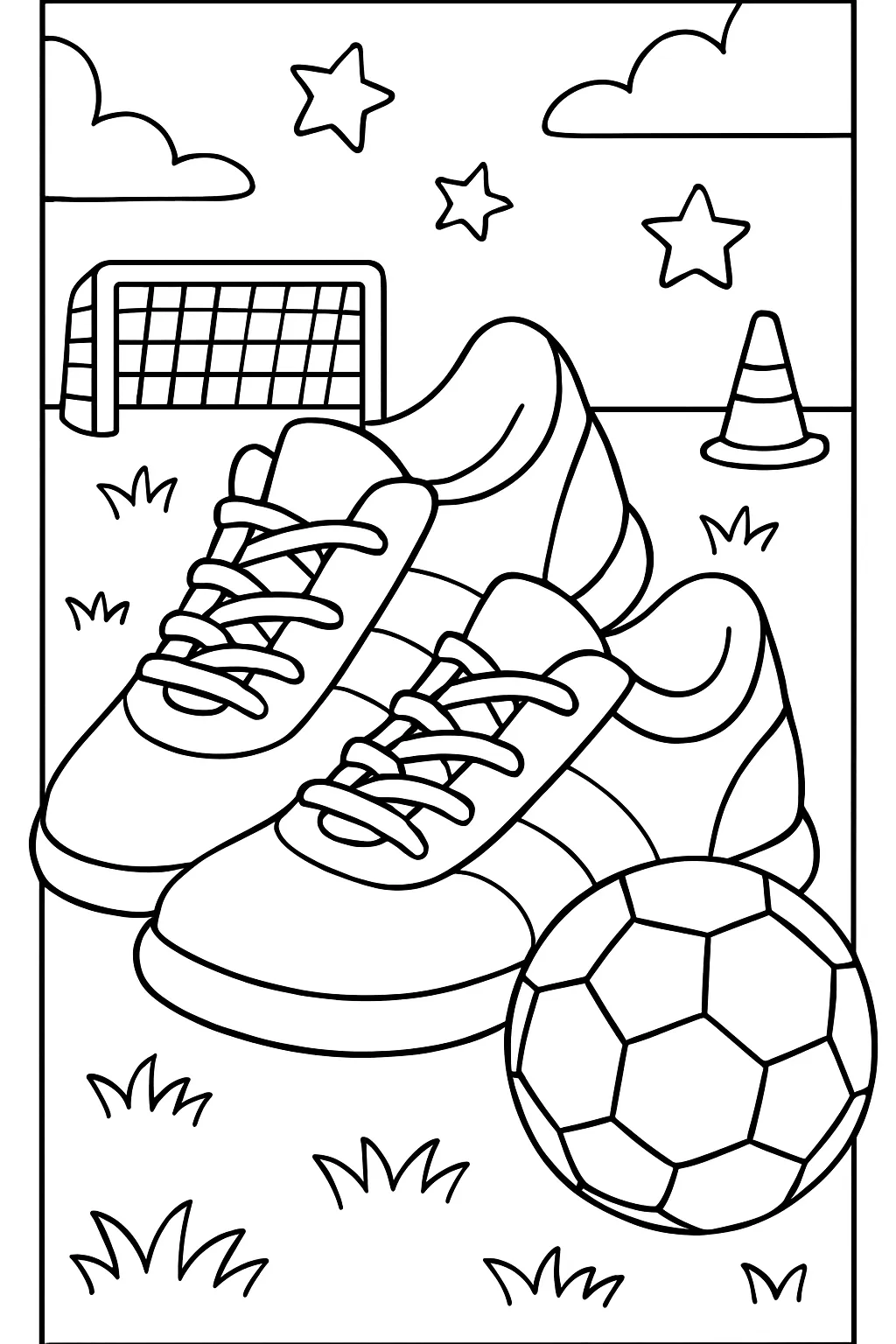 Preschool Sports Shoes Coloring Page