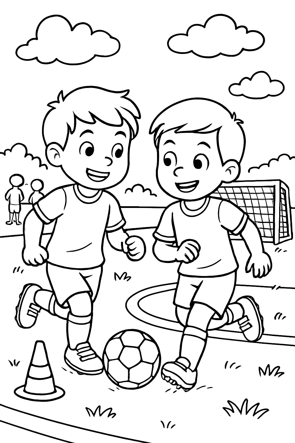 Soccer Field Game Coloring Page