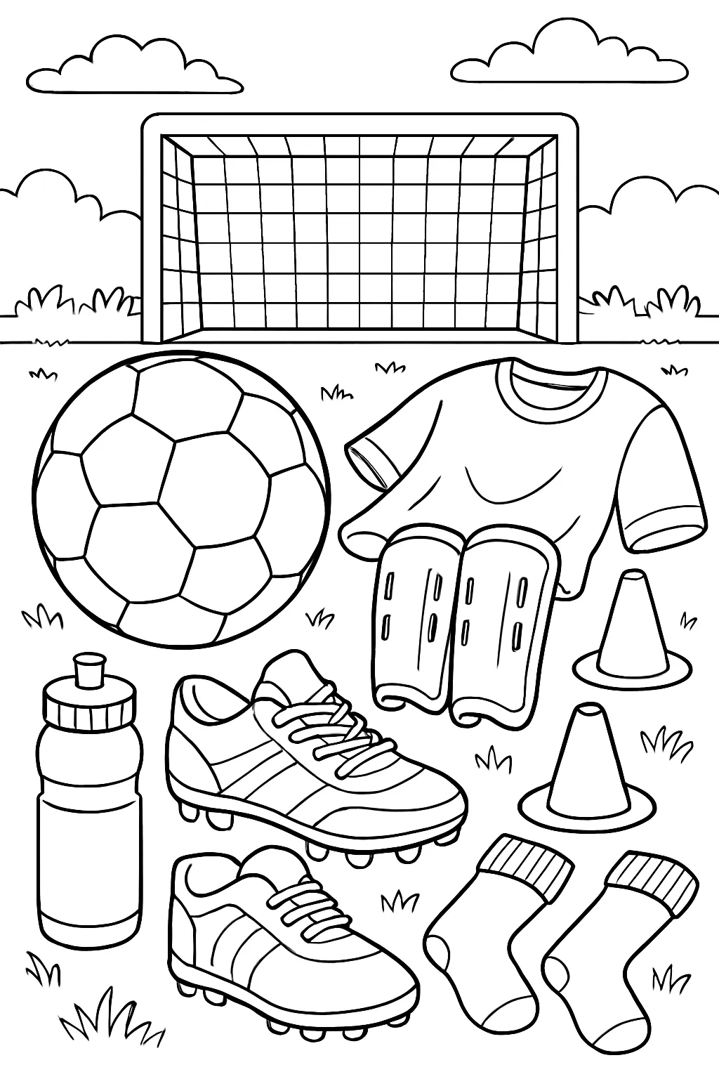 Soccer Gear Bag Coloring Page