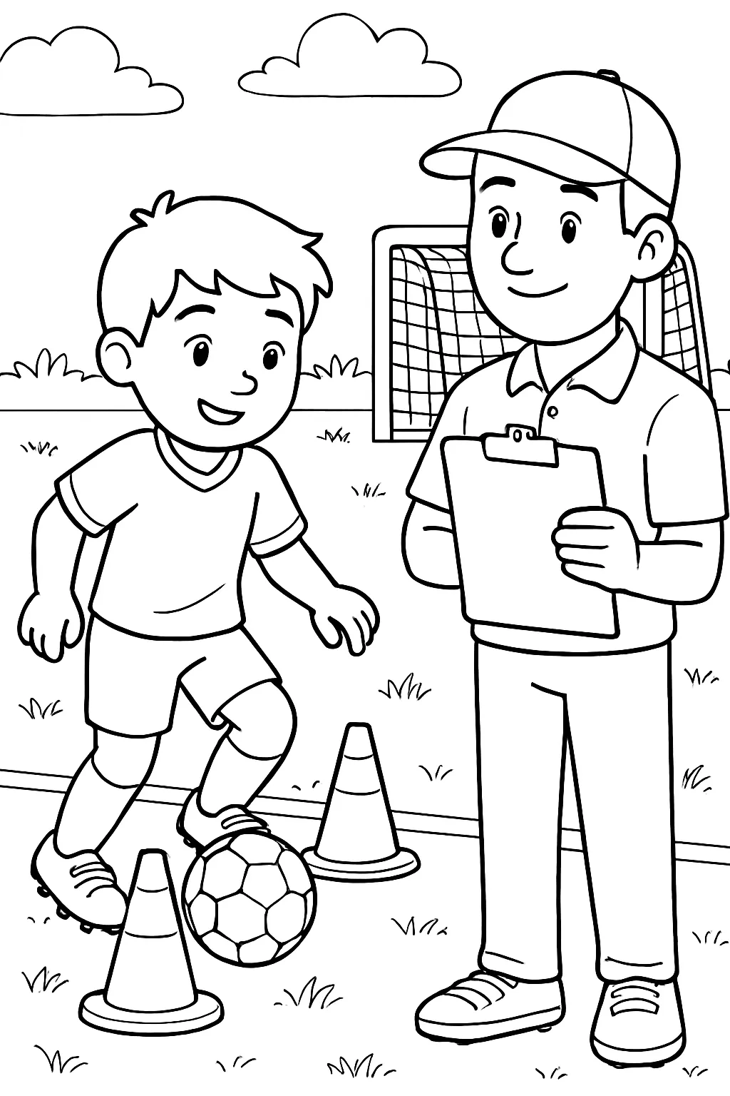 Soccer Practice Drills Coloring Page