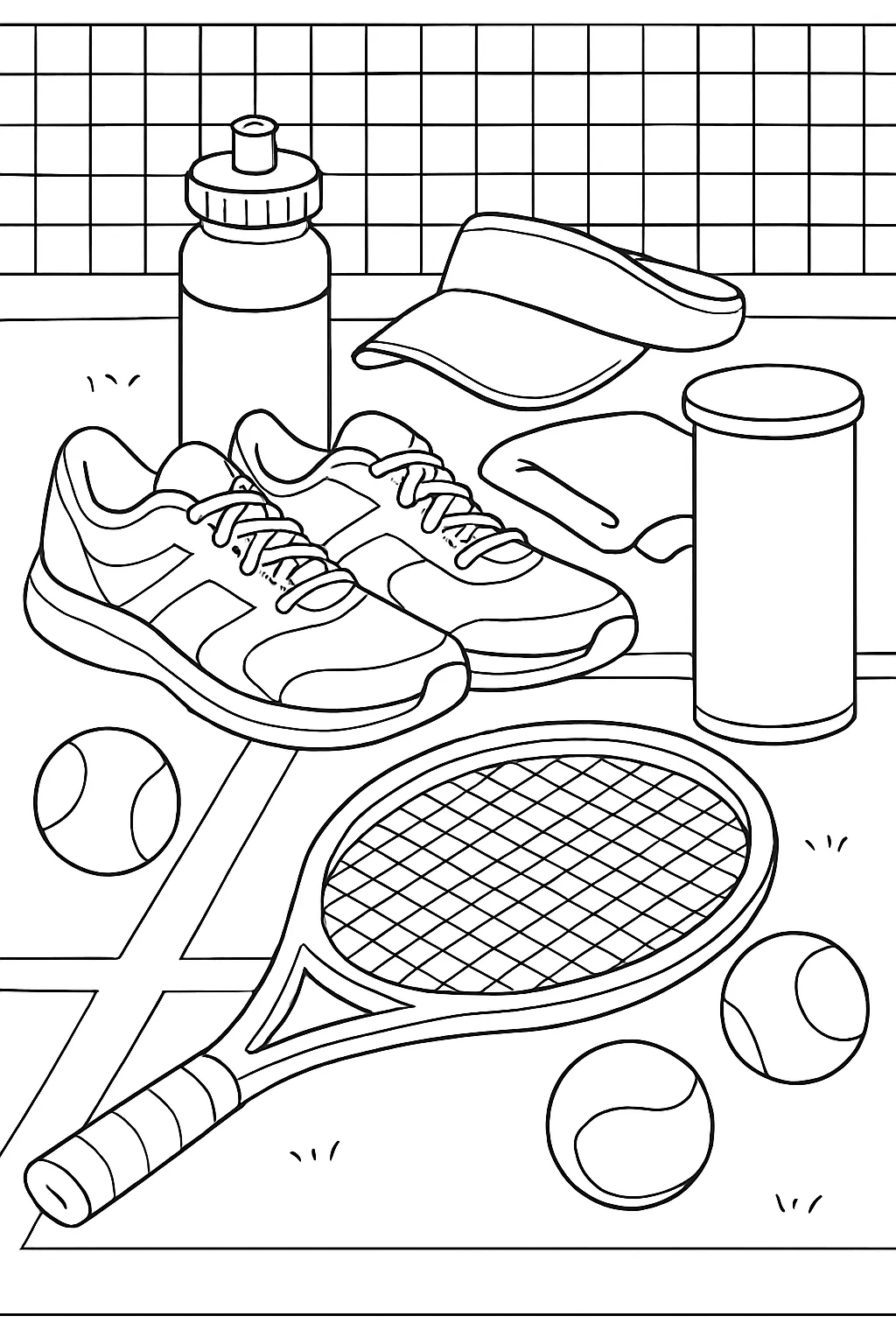 Tennis Gear Bag Coloring Page